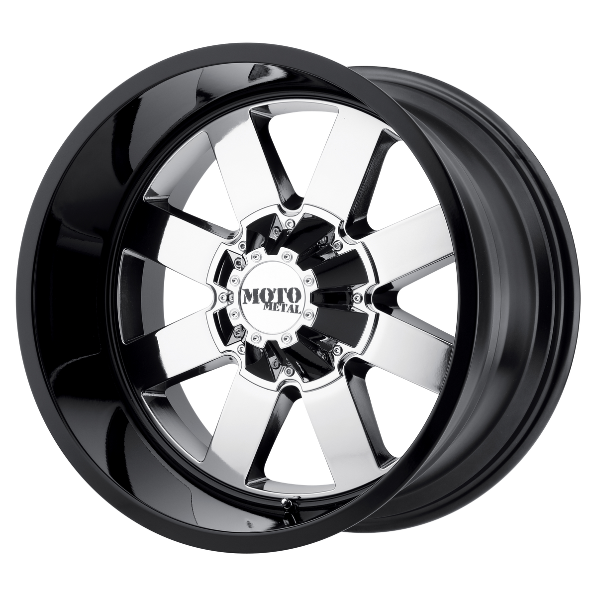 Moto Metal MO962 Pvd Center Gloss Black Lip 17x10 -24 6x135|6x139.7mm 106.1mm - WheelWiz