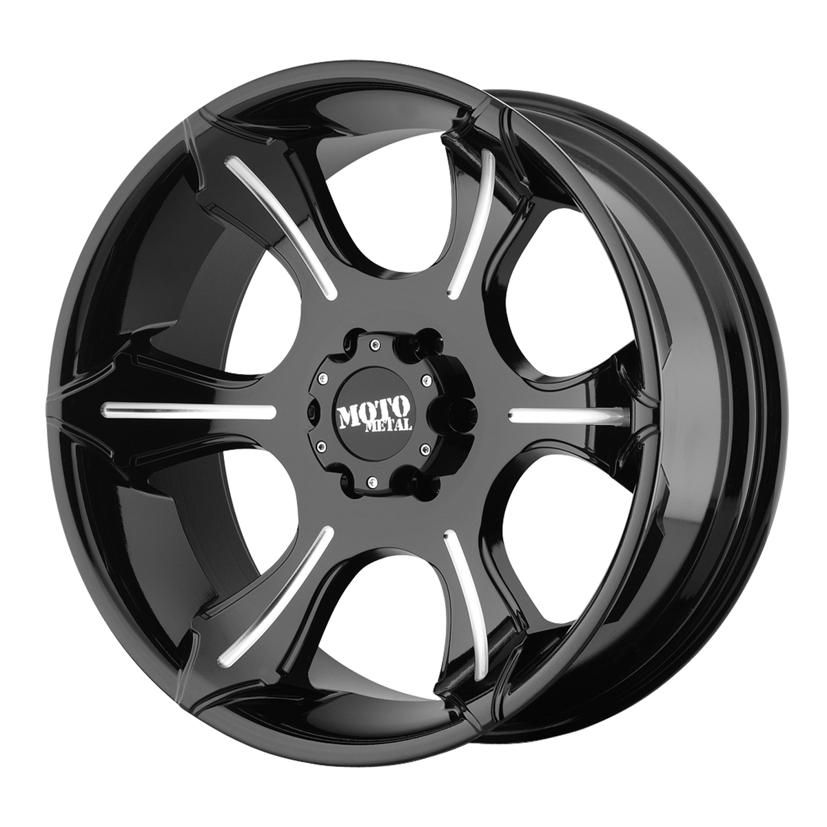 Moto Metal MO965 Gloss Black With Milled Spokes 20x9 -12 5x127mm 78.1mm - WheelWiz