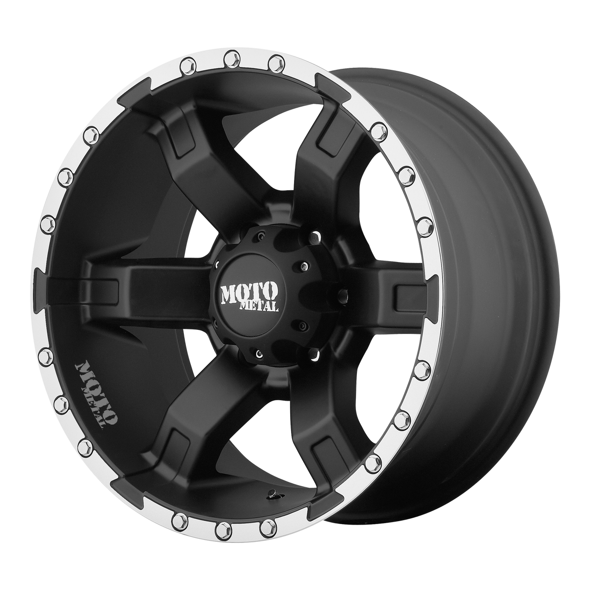 Moto Metal MO967 Satin Black With Machined Flange 22x10 -24 6x135mm 87.1mm - WheelWiz