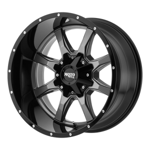 Moto Metal MO970 Gloss Gray Center Gloss Black Lip 17x8 +40 5x120mm 74.1mm - WheelWiz