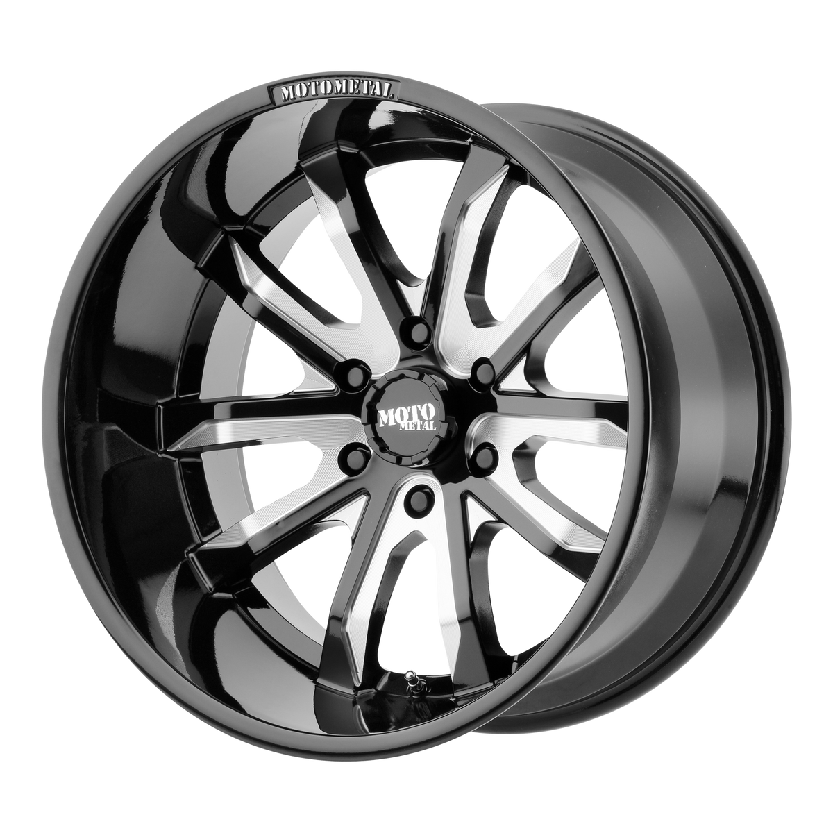 Moto Metal MO983 DAGGER Gloss Black Milled 20x9 +18 5x120mm 72.6mm - WheelWiz