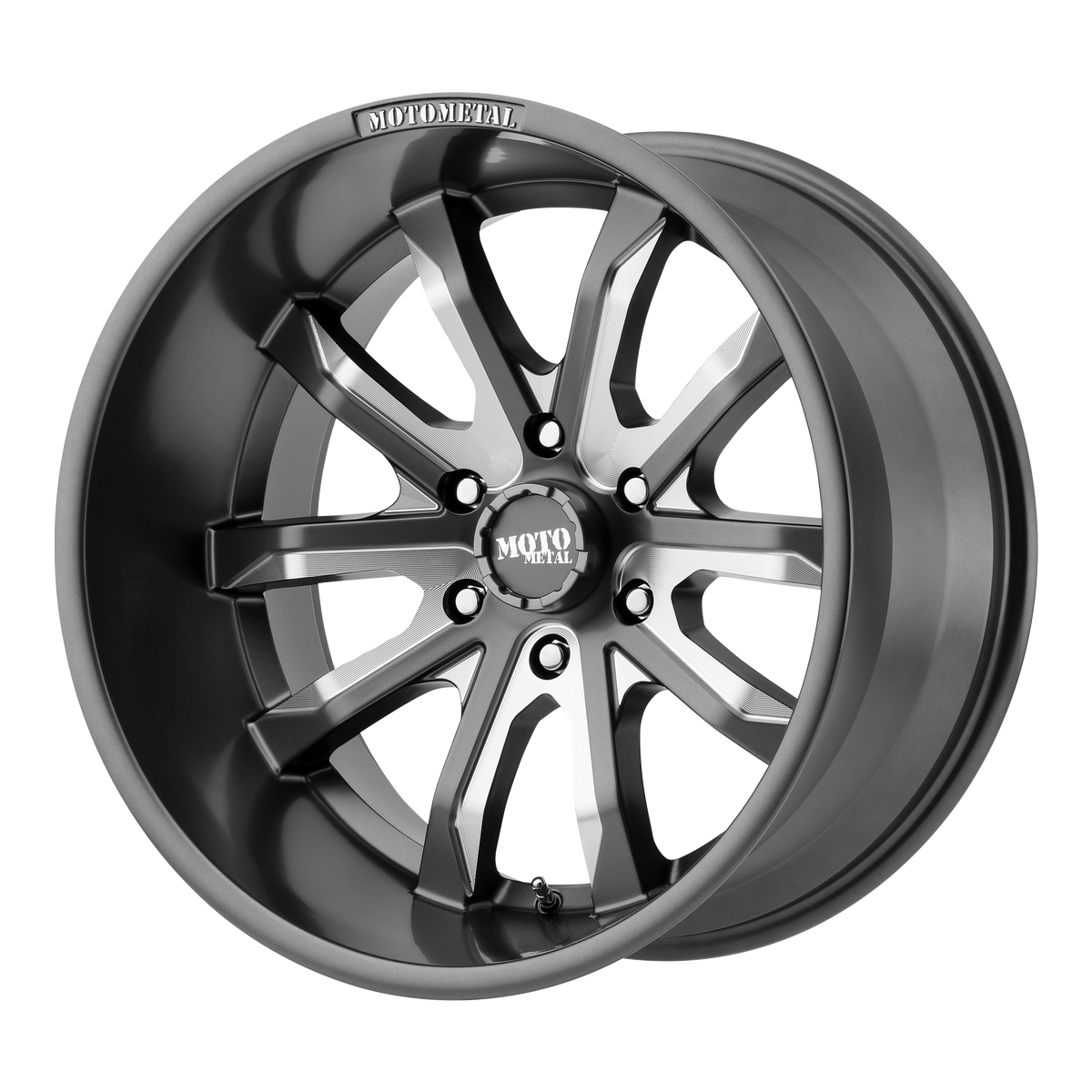 Moto Metal MO983 DAGGER Satin Gray Milled 17x9 -12 5x127mm 72.6mm - WheelWiz