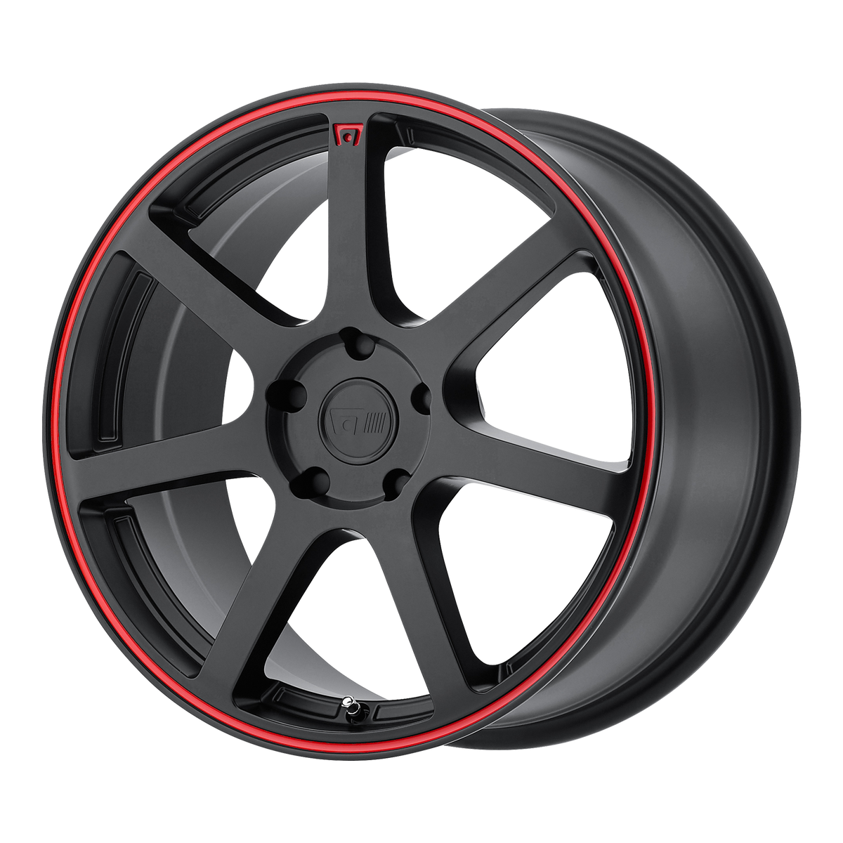 Motegi MR132 Matte Black Red Stripe 15x6.5 +40 5x114.3mm 72.6mm - WheelWiz