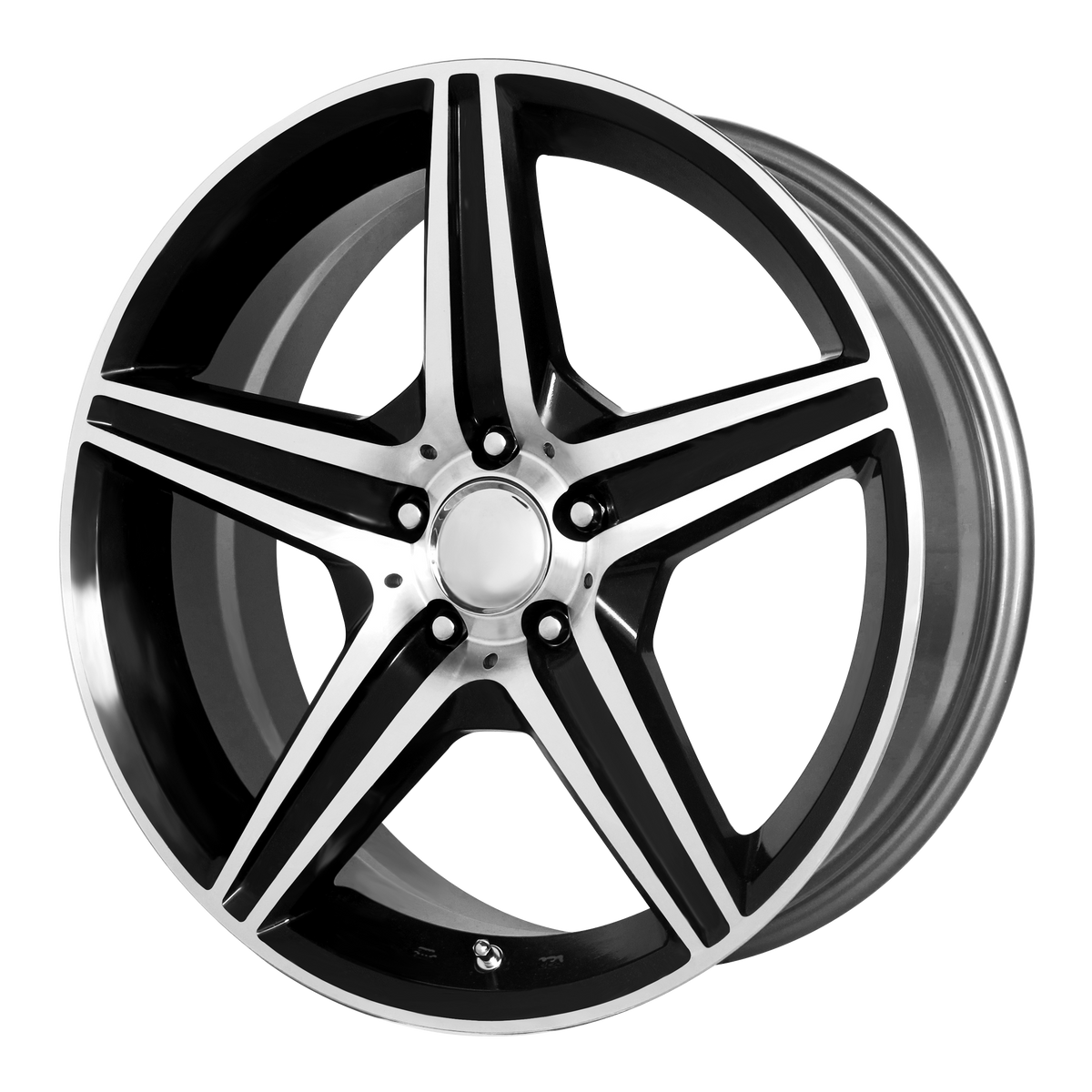 OE Creations PR115 Gloss Black/machined Spokes And Lip 19x8.5 +45 5x112mm 66.6mm - WheelWiz