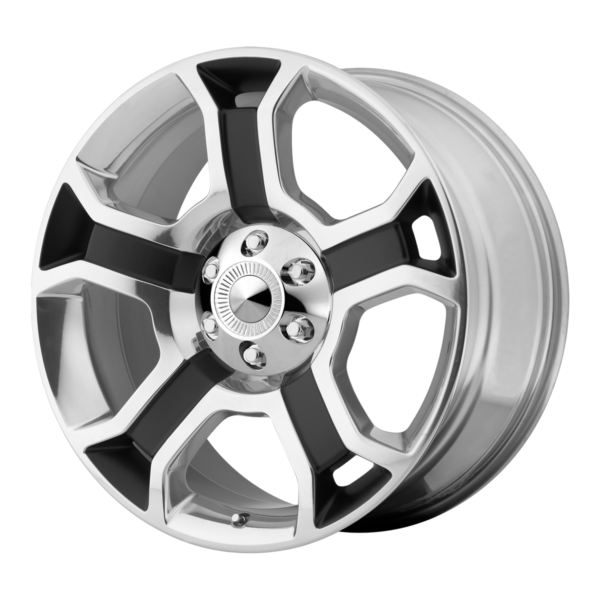 OE Creations PR127 Gloss Black/polished Spokes &amp; Lip 22x9 +44 6x135mm 87.1mm - WheelWiz
