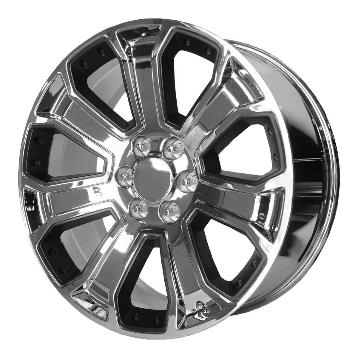 OE Creations PR162 Chrome With Matte Black Accents 22x9 +24 6x139.7mm 78.1mm - WheelWiz