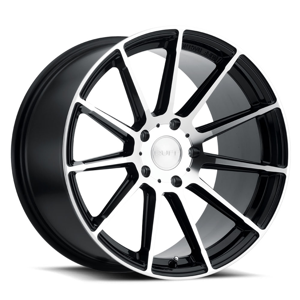 Ruff RS2 Gloss Black W/ Machined Face 18x10 +40 5x120mm 76.1mm - WheelWiz