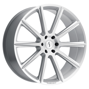 Status ZEUS Silver W/ Brushed Face 22x9.5 +15 5x115mm 76.1mm - WheelWiz