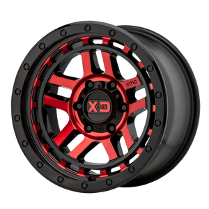 XD Series XD140 RECON Gloss Black Machined With Red Tint 17x8.5 +18 6x139.7mm 106.1mm - WheelWiz