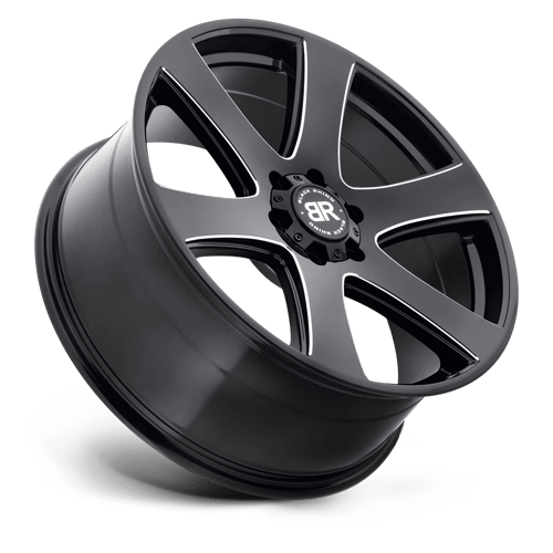 Black Rhino HAKA Gloss Black W/ Milled Spokes 20x8.5 +30 6x135mm 87.1mm - WheelWiz