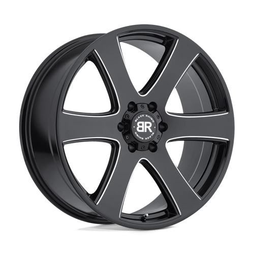 Black Rhino HAKA Gloss Black W/ Milled Spokes 22x9.5 +30 6x135mm 87.1mm - WheelWiz