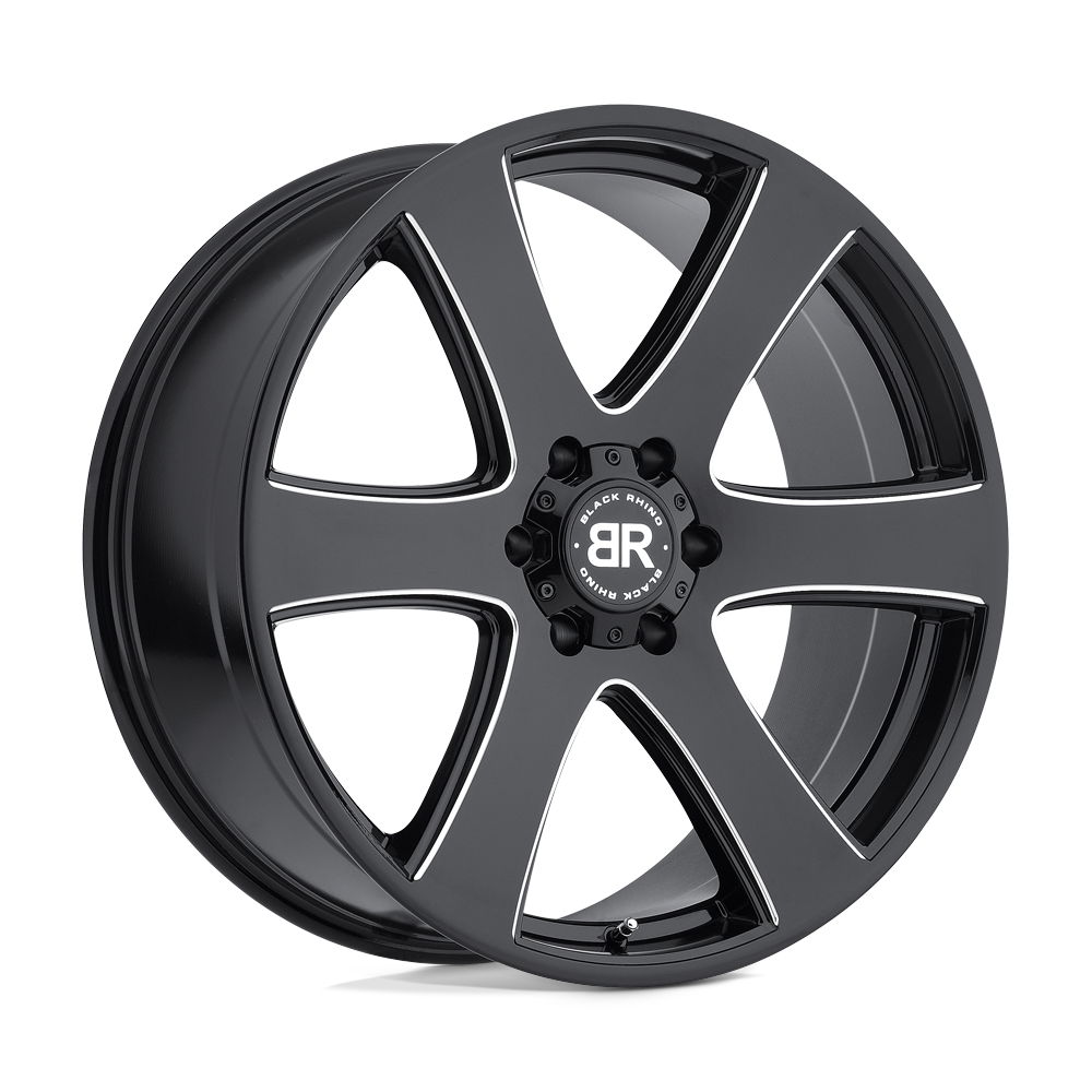 Black Rhino HAKA Gloss Black W/ Milled Spokes 20x8.5 +30 6x139.7mm 112.1mm - WheelWiz