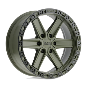 Black Rhino HENDERSON Olive Drab Green W/ Black Ring 17x9 -12 6x139.7mm 112.1mm - WheelWiz