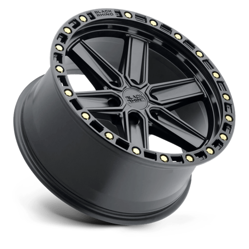 Black Rhino HENDERSON Matte Black W/ Brass Bolts 17x9 +12 6x139.7mm 112.1mm - WheelWiz