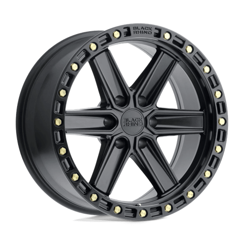 Black Rhino HENDERSON Matte Black W/ Brass Bolts 17x9 -12 6x139.7mm 112.1mm - WheelWiz