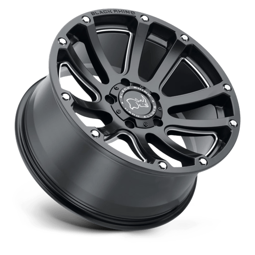 Black Rhino HIGHLAND Matte Black W/ Milled Spokes 18x9.5 +12 5x150mm 110.1mm - Wheelwiz