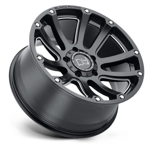 Black Rhino HIGHLAND Matte Black W/ Milled Spokes 17x9.5 -12 5x127mm 71.5mm - Wheelwiz