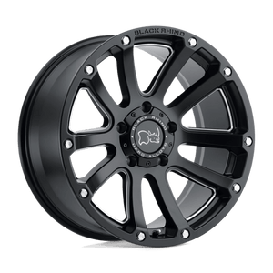 Black Rhino HIGHLAND Matte Black W/ Milled Spokes 18x9.5 +12 6x139.7mm 112.1mm - WheelWiz