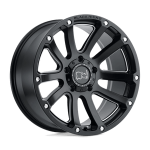 Black Rhino HIGHLAND Matte Black W/ Milled Spokes 20x9.5 -12 6x139.7mm 112.1mm - Wheelwiz