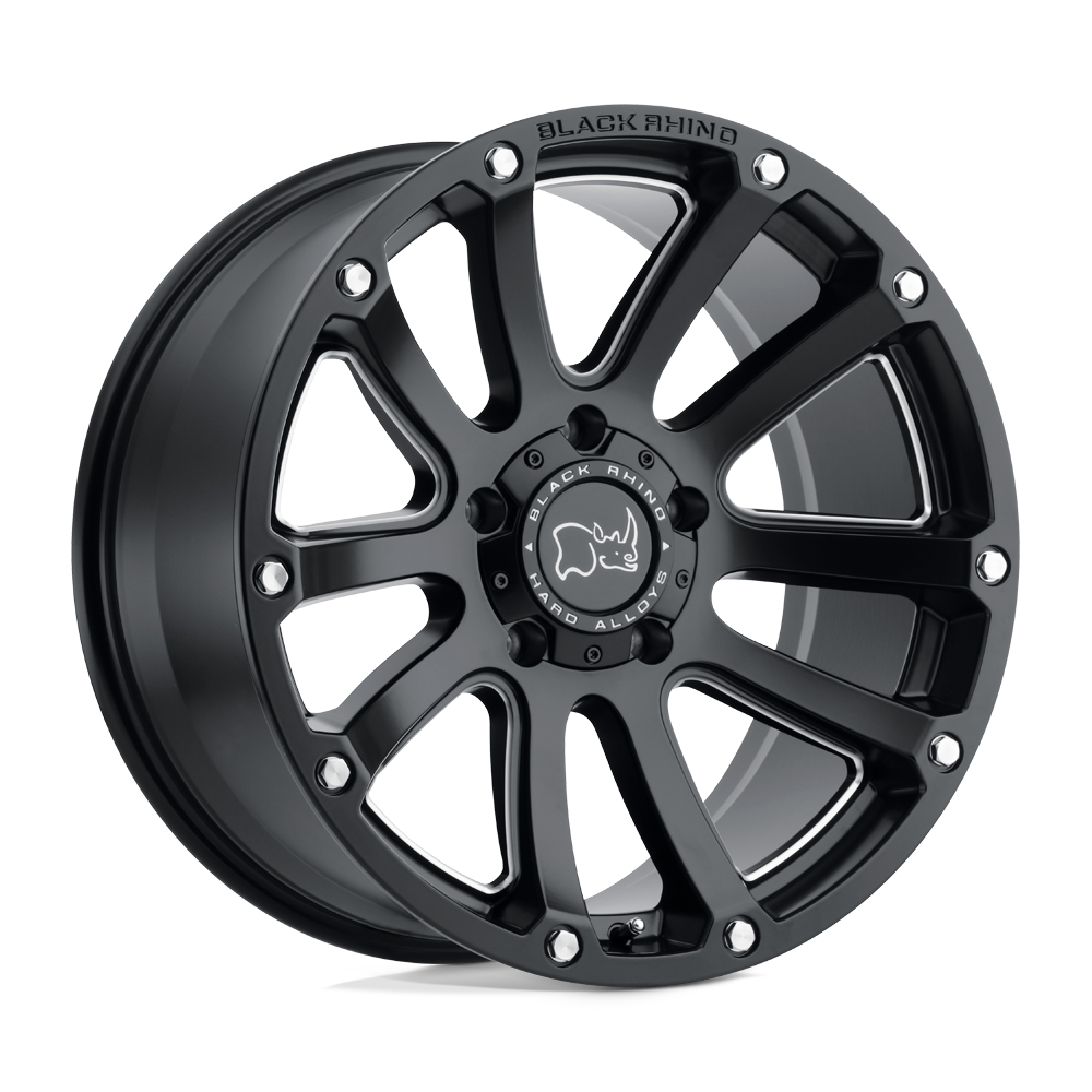 Black Rhino HIGHLAND Matte Black W/ Milled Spokes 18x9.5 +12 6x139.7mm 112.1mm - WheelWiz