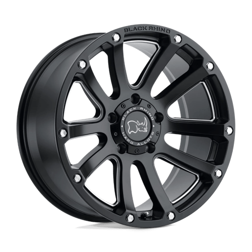 Black Rhino HIGHLAND Matte Black W/ Milled Spokes 20x9.5 +12 5x150mm 110.1mm - WheelWiz