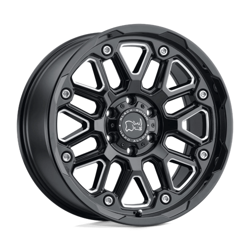 Black Rhino HOLLISTER Gloss Black W/ Milled Spokes 18x9.5 +6 8x165.1mm 122.4mm - WheelWiz