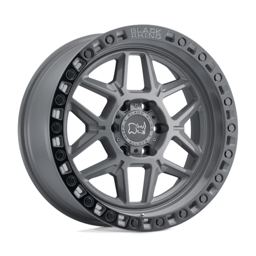 Black Rhino KELSO Battleship Gray W/ Black Ring 17x9 -18 5x114.3mm 76.1mm - Wheelwiz