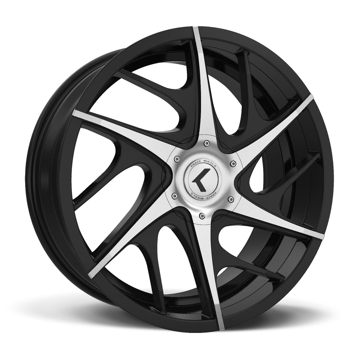 Kraze ROGUE Gloss black machined 18x8 +40 5x114.3|5x120mm 74.1mm - WheelWiz