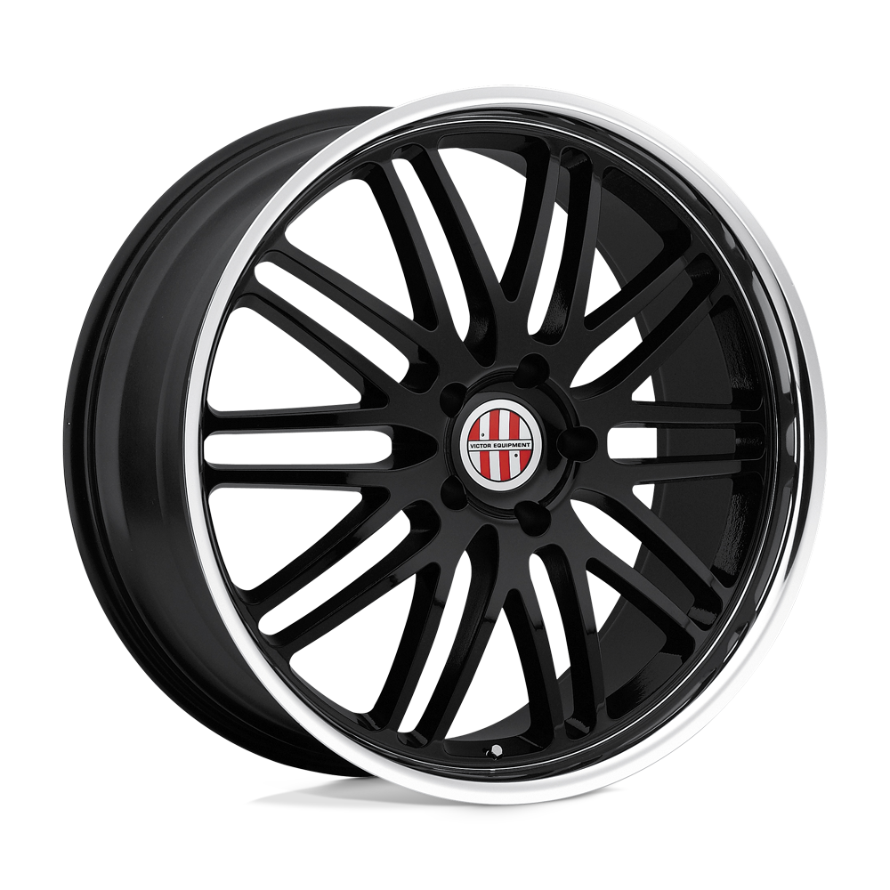 Victor Equipment LEMANS Gloss Black W/ Mirror Cut Lip 18x11 +36 5x130mm 71.5mm - WheelWiz