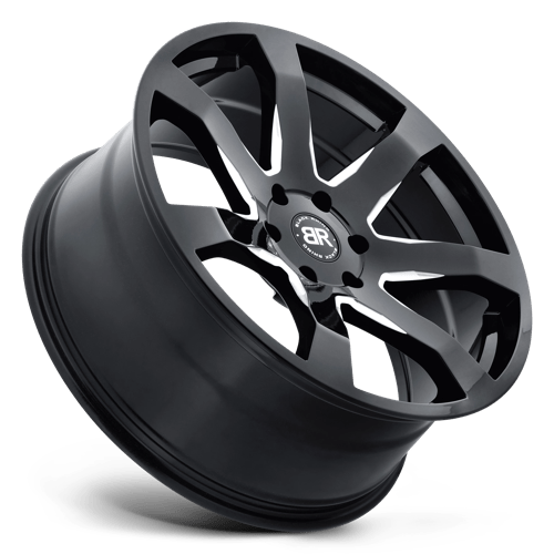 Black Rhino MOZAMBIQUE Gloss Black & Milled 22x9.5 +30 5x127mm 71.5mm - Wheelwiz