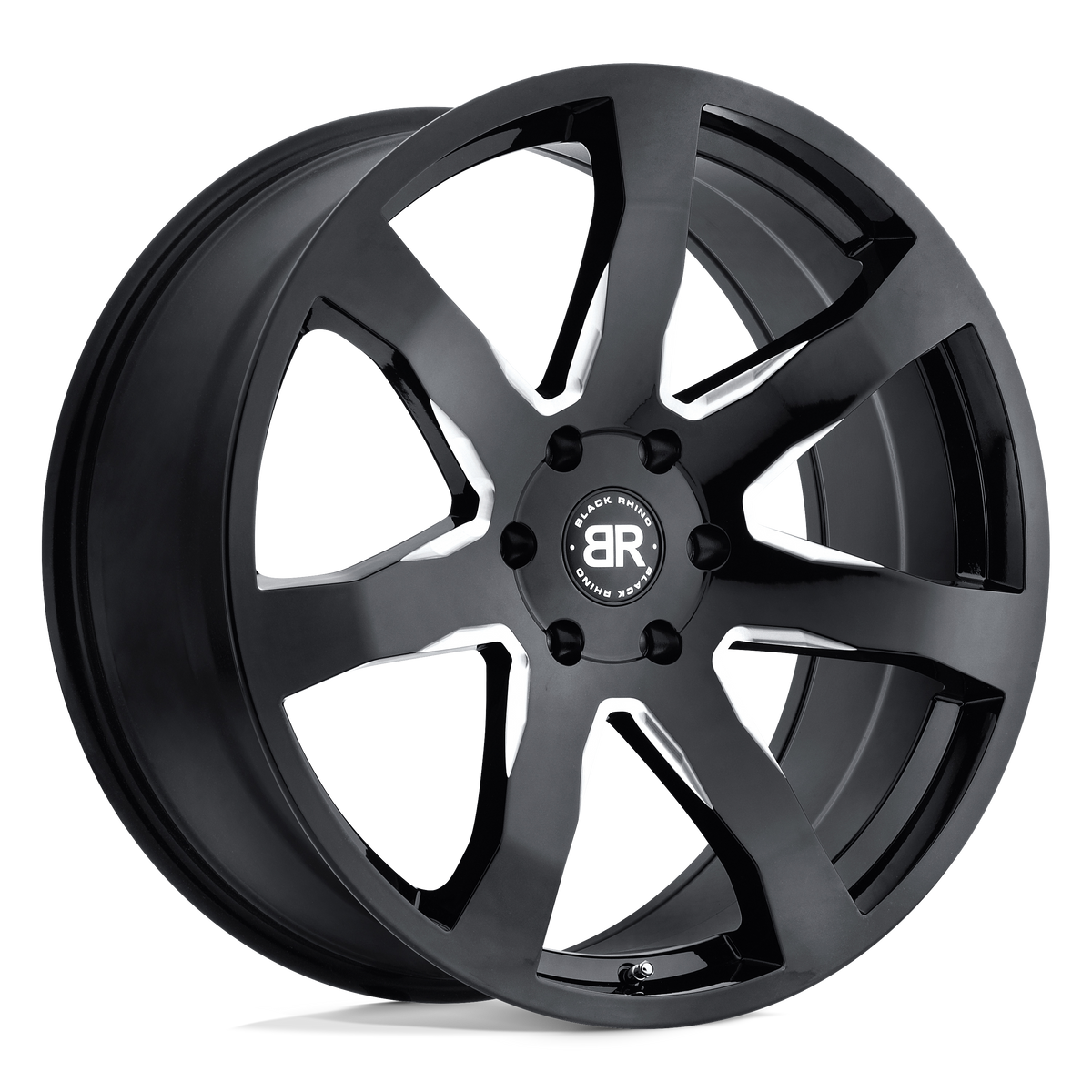 Black Rhino MOZAMBIQUE Gloss Black &amp; Milled 20x8.5 +35 5x114.3mm 76.1mm - WheelWiz
