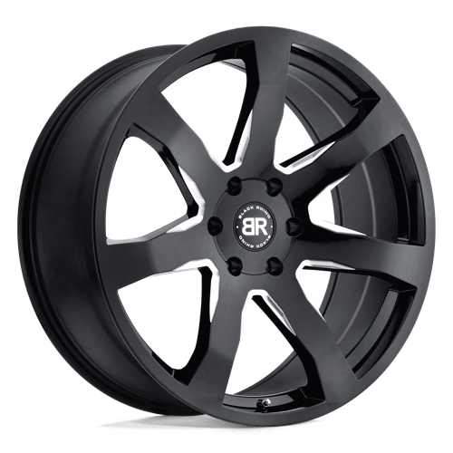 Black Rhino MOZAMBIQUE Gloss Black &amp; Milled 20x8.5 +35 5x120mm 76.1mm - Wheelwiz
