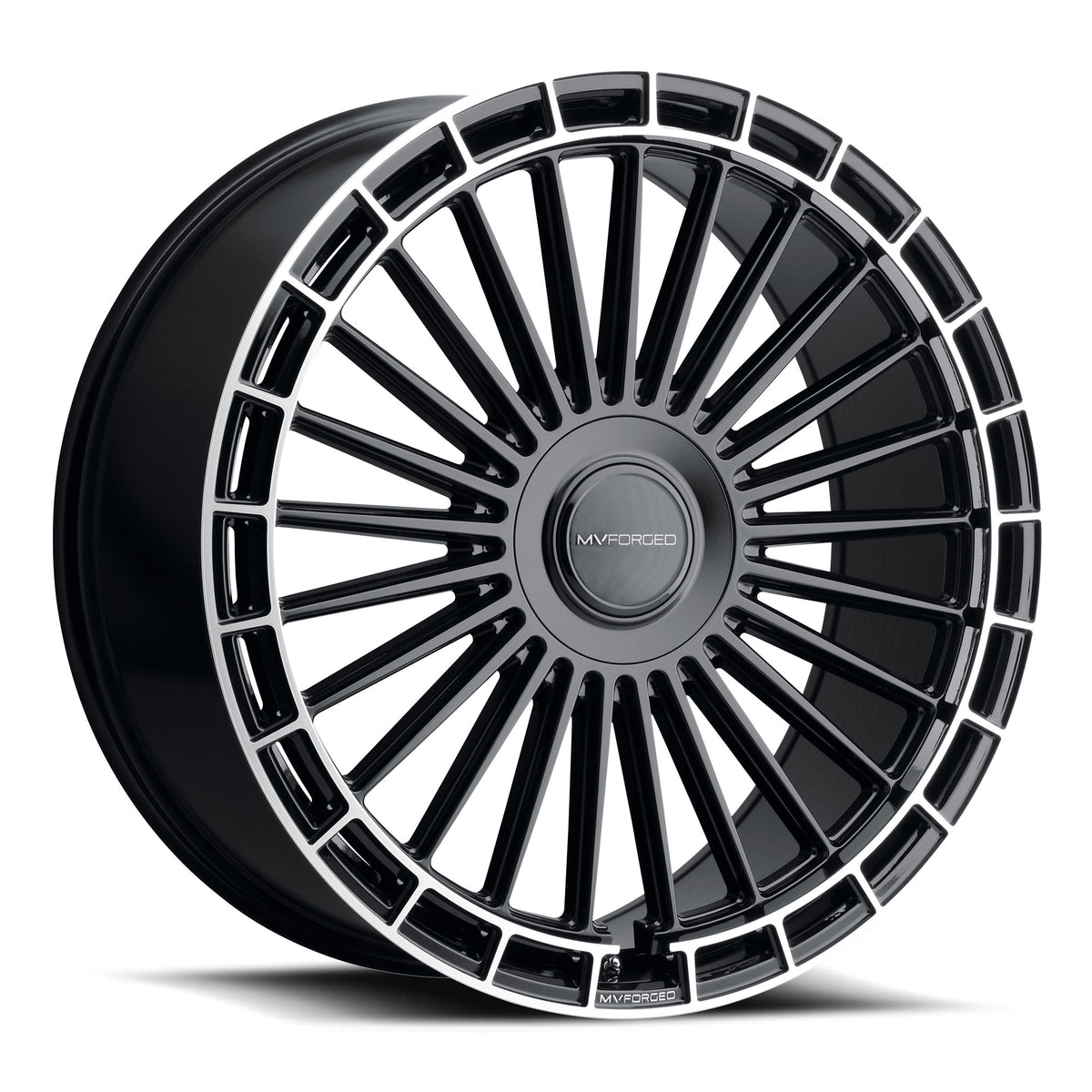 MV Forged MVF40 GLOSS BLACK DIAMOND RING 24x10 +15 5X130mm 72.6mm