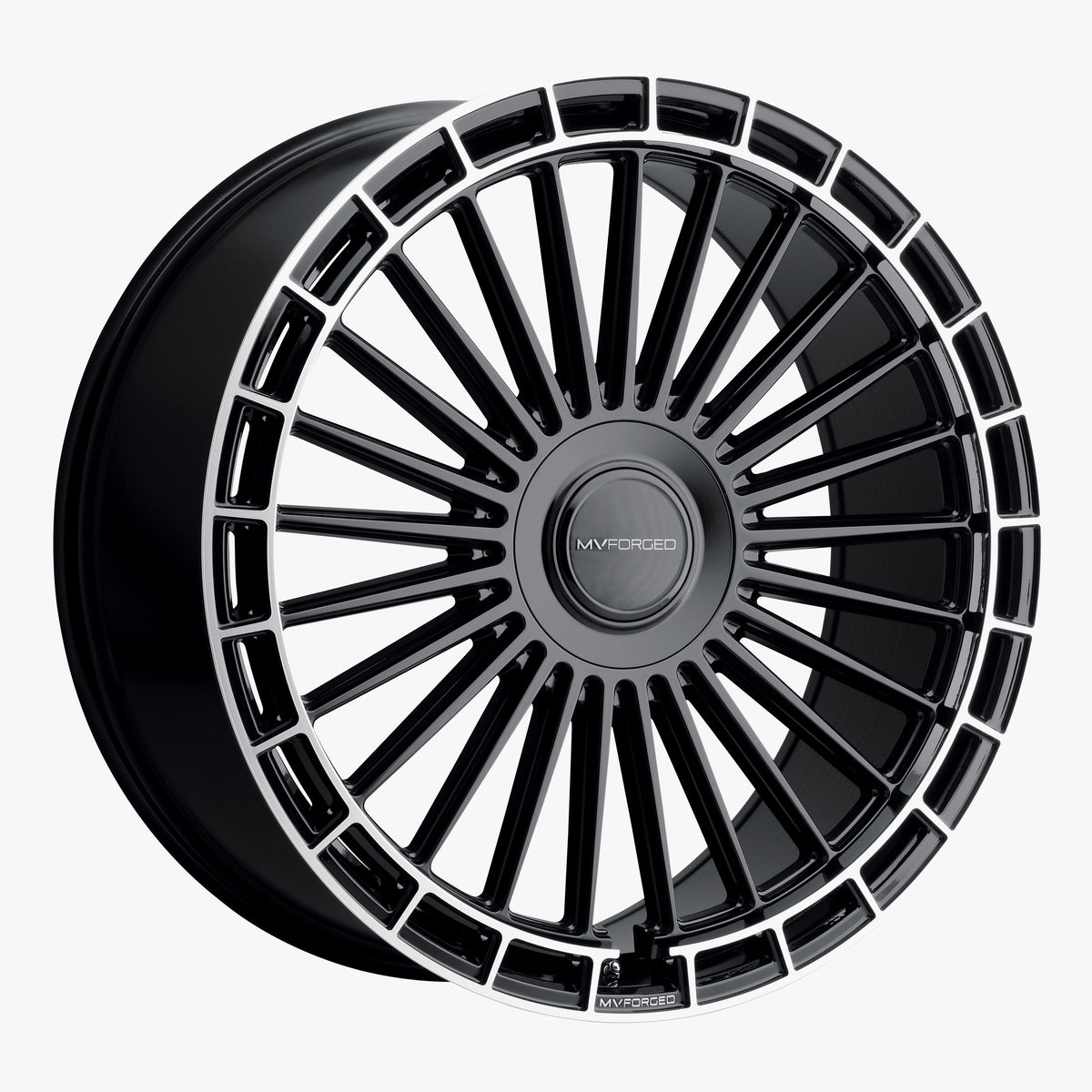 MV Forged MVF40 GLOSS BLACK 24x10 +35 5x120mm 72.6mm - Wheelwiz