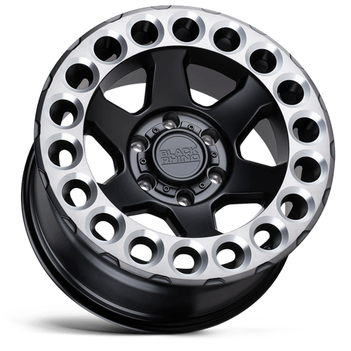 Black Rhino ODESSA Matte Black W/ Machined Tint Lip & Milled Rings 18x9.5 +12 6x139.7mm 112.1mm - WheelWiz
