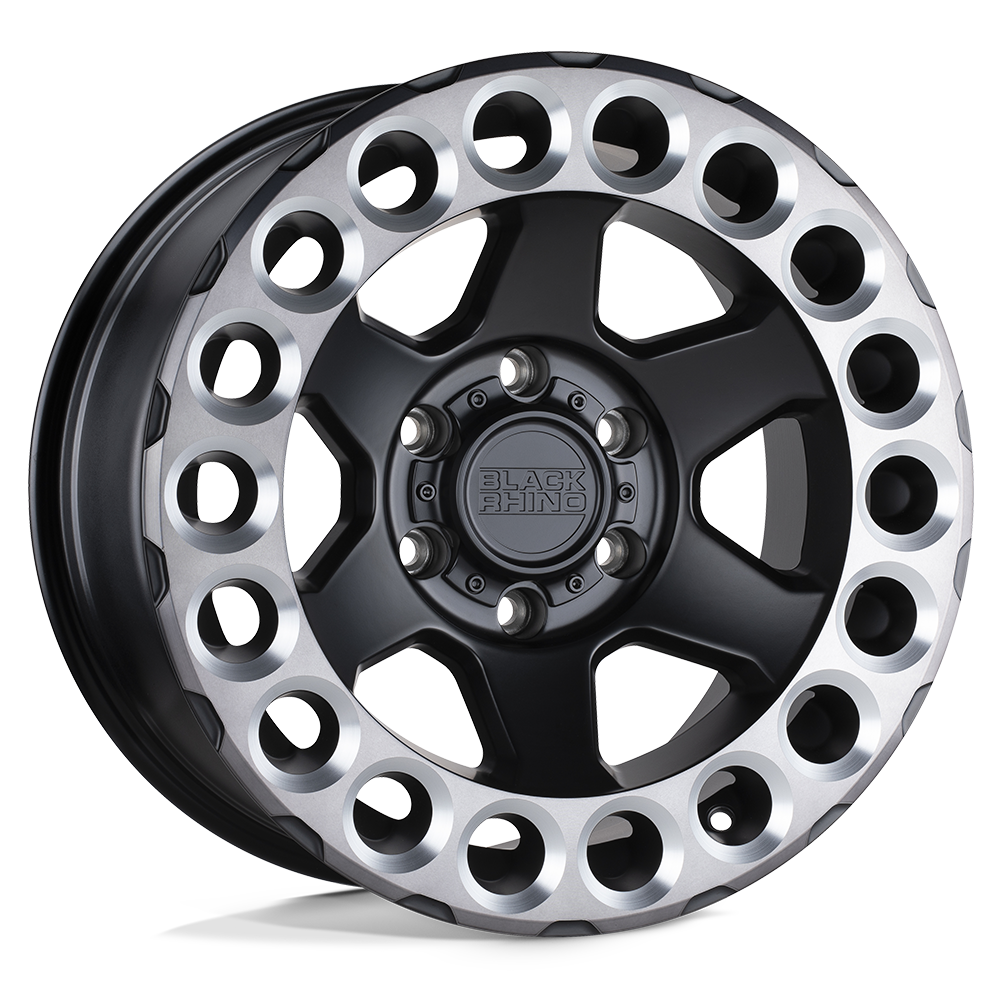 Black Rhino ODESSA Matte Black W/ Machined Tint Lip &amp; Milled Rings 17x9.5 -18 6x139.7mm 112.1mm - WheelWiz