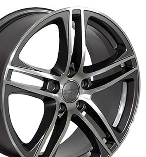 OE Wheels Replica AU07 Gunmetal Machined 17x7.5 +35 5x112mm 57.1mm - Wheelwiz