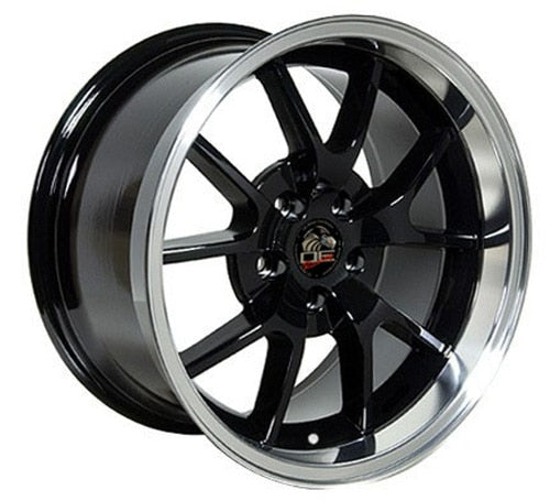 OE Wheels Replica FR05 Black with Machined Lip 18x10.0 +22 5x114.3mm 70.6mm - Wheelwiz