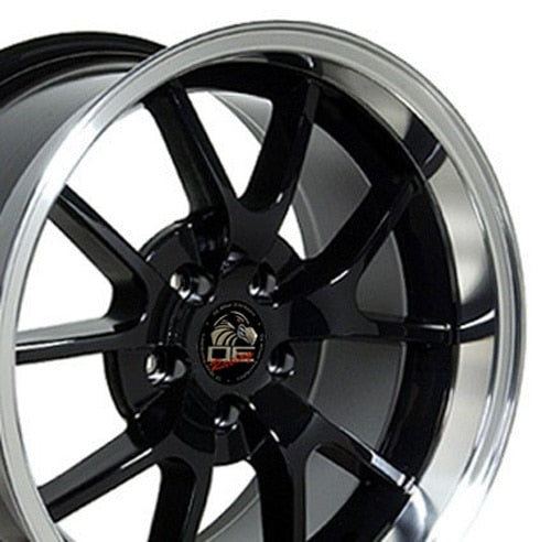 OE Wheels Replica FR05 Black with Machined Lip 18x10.0 +22 5x114.3mm 70.6mm - Wheelwiz