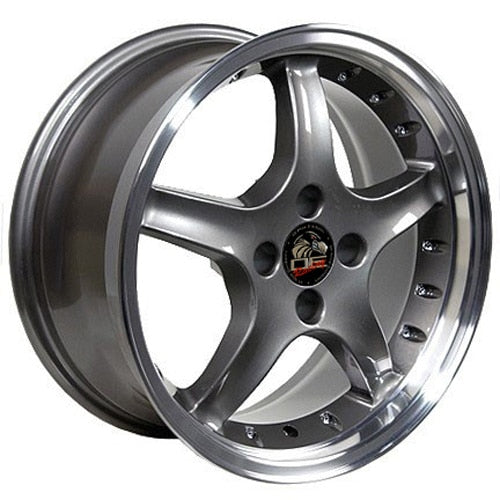 OE Wheels Replica FR04 Anthracite with Machined Lip 17x8.0 +15 4x108mm 64.2mm - Wheelwiz