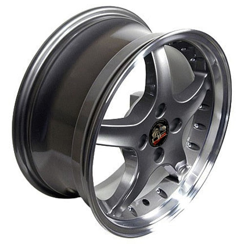 OE Wheels Replica FR04 Anthracite with Machined Lip 17x8.0 +15 4x108mm 64.2mm - Wheelwiz