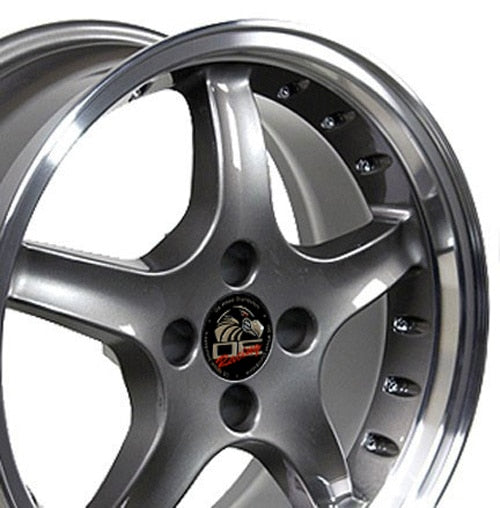 OE Wheels Replica FR04 Anthracite with Machined Lip 17x8.0 +15 4x108mm 64.2mm - Wheelwiz
