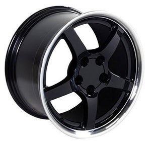 OE Wheels Replica CV05 Black with Machined Lip 17x9.5 +54 5x120.65mm 70.3mm