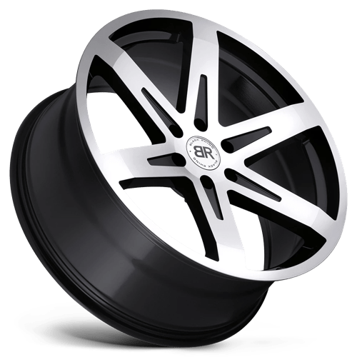 Black Rhino PEAK Gloss Black W/ Mirror Cut Face 22x9.5 +25 6x139.7mm 112.1mm - WheelWiz