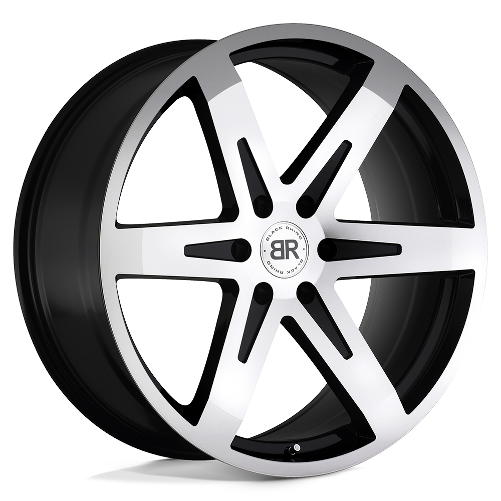 Black Rhino PEAK Gloss Black W/ Mirror Cut Face 20x9 +20 6x114.3mm 76.1mm - WheelWiz