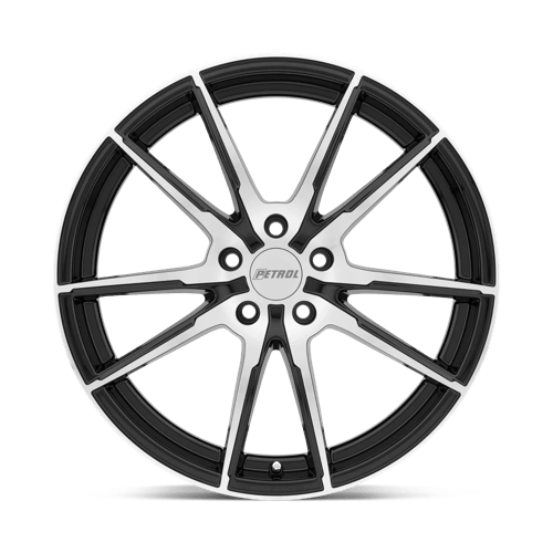 Petrol P0A Gloss Black W/ Mach Cut Face 17x8 +35 5x100mm 72.1mm - Wheelwiz