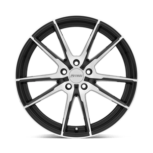 Petrol P0A Gloss Black W/ Mach Cut Face 19x8 +40 5x110mm 72.1mm - Wheelwiz