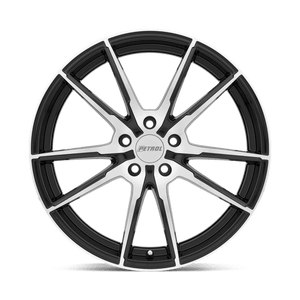 Petrol P0A Gloss Black W/ Mach Cut Face 17x8 +40 5x110mm 72.1mm - Wheelwiz
