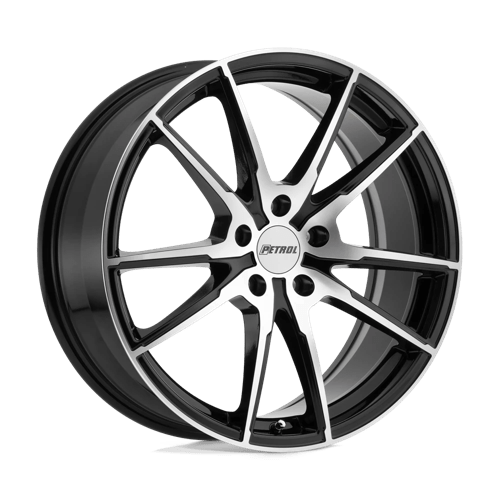 Petrol P0A Gloss Black W/ Mach Cut Face 17x8 +40 5x112mm 72.1mm - Wheelwiz