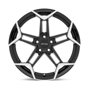 Petrol P1A Gloss Black W/ Mach Cut Face 18x8 +40 5x112mm 72.1mm - Wheelwiz